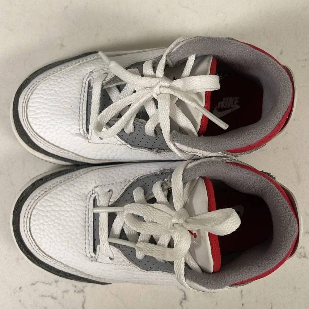 Nike Air Jordan 3 III Retro Fire Red/Wht Cement DM0966-160 Kids Shoes Size 8 C